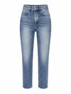 PREMIUM KALIP KESİK PAÇA MOM JEAN - MAVİ