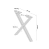 Demirlab Bristol X Metal Masa Ayağı Takımı (2 Adet) | 72 cm | 80x40 mm Profil | Siyah