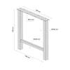 Demirlab Etamin Lite Metal Masa Ayağı Takımı (2 Adet) | 72 cm | 60x60 mm Profil | Siyah