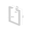 Demirlab Oslo U Metal Masa Ayağı Takımı (2 Adet) | 72 cm | 70 cm | 80x40 mm DC01 Çelik | Siyah