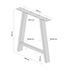 Demirlab Thusia A Lite Metal Masa Ayağı Takımı (2 Adet) | 72 cm | 80x40 mm Profil | Siyah