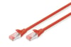 Digitus Zırhlı Patch Kablo Cat6 Kırmızı (1m)