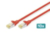 Digitus Zırhlı Patch Kablo Cat6A Kırmızı (3m)