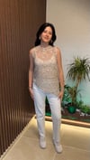 İÇİ ASTARLI PULLU ASİMETRİK BLUZ 