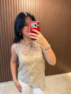 İÇİ ASTARLI PULLU ASİMETRİK BLUZ 