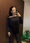KAYIK YAKA KUŞGÖZÜ DETAYLI BLUZ