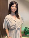 Kruvaze Yaka Tensel  Elbise