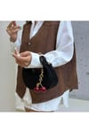 Big Baby Model El Ve Kadın Omuz Çantası Suet ( Kiraz Charm Dahil )