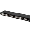 24 PORT DOLU PATCH PANEL - PATCH PANEL SLIDING BLACK 1U 24 PORT CAT6 UTP RAC