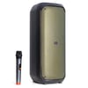 Hepu HP-106 2x8” RGB Işıklı Taşınabilir Bluetooth Partybox Hoparlör – 30W Güç + Kablosuz Mikrofon