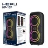 Hepu HP-107 2x8” RGB Işıklı Taşınabilir Bluetooth Partybox Speaker – 30W Güç (2x15W)