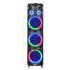 Hepu HP-912 Büyük Boy 150W RMS 3x12” PartyBox Bluetooth Hoparlör | RGB Işıklı | 2 Kablosuz Mikrofon