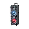 Hepu HP-973 Tekerlekli Party Hoparlör – 2 x 10” Woofer, 40W Güç, RGB Işık, 2 Kablosuz Mikrofon + Kumanda