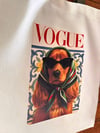 VOGUE KÖPEK BASKI KÖRÜKLÜ DUCK KETEN ÇANTA
