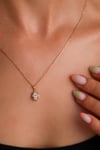 14 Ayar Altın Lab Pırlanta Kolye – Oval Kesim Vintage, 0,23 ct