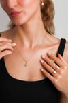 14 Ayar Altın Lab Pırlanta Kolye – Oval Kesim Vintage, 0,23 ct