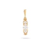 14 Ayar Altın Lab Pırlanta Kolye – Oval Üç Taş Vintage, 0,42 ct