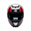 Nukro 937-SV Glossy White Red Black Çene Açılır Kask