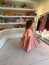KETEN PEMBE KIZ ÇOCUK ELBİSE