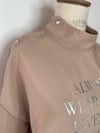 BASKILI ÇITÇIT DETAYLI SWEATSHIRT