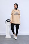 BİYE DETAYLI YAZILI SWEATSHIRT