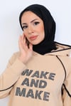 BİYE DETAYLI YAZILI SWEATSHIRT