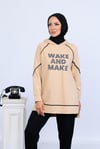 BİYE DETAYLI YAZILI SWEATSHIRT