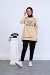 BİYE DETAYLI YAZILI SWEATSHIRT