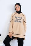 BİYE DETAYLI YAZILI SWEATSHIRT