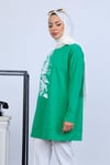 GÜMÜŞ VARAK BASKILI SWEATSHIRT