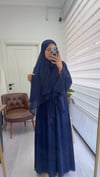 Çift Kat Abaya - Mavi