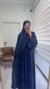 Çift Kat Abaya - Mavi