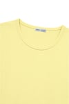 1003 Kadın Pamuklu Slim Fit Bisiklet Yaka Yumuşak Dokulu Basic T-Shirt Tereyağı Sarısı