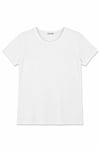 1003 Kadın Pamuklu Slim Fit Bisiklet Yaka Yumuşak Dokulu Basic T-Shirt Beyaz