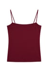1007 Kadın Pamuklu Slim Fit İnce Askılı Yumuşak Dokulu Basic Atlet Body Bordo
