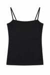 1007 Kadın Pamuklu Slim Fit İnce Askılı Yumuşak Dokulu Basic Atlet Body Siyah