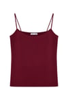 1007 Kadın Pamuklu Slim Fit İnce Askılı Yumuşak Dokulu Basic Atlet Body Bordo