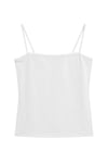 1007 Kadın Pamuklu Slim Fit İnce Askılı Yumuşak Dokulu Basic Atlet Body Beyaz