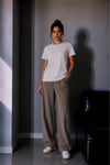 1009 Kadın Pamuklu Regular Fit Bisiklet Yaka Yumuşak Dokulu Kısa Kollu Basic T-Shirt Taş