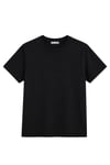 1009 Kadın Pamuklu Regular Fit Bisiklet Yaka Yumuşak Dokulu Kısa Kollu Basic T-Shirt Siyah