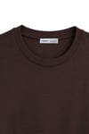 1009 Kadın Pamuklu Regular Fit Bisiklet Yaka Yumuşak Dokulu Kısa Kollu Basic T-Shirt Kahverengi