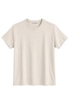 1009 Kadın Pamuklu Regular Fit Bisiklet Yaka Yumuşak Dokulu Kısa Kollu Basic T-Shirt Taş