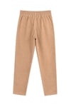 1019 Kadın %100 Pamuk Gabardin Lastikli Bel Havuç Kesim Pantolon Camel