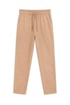 1019 Kadın %100 Pamuk Gabardin Lastikli Bel Havuç Kesim Pantolon Camel
