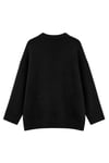 1039 Kadın Salaş Yumuşak Dokulu Oversize Basic Triko Kazak Siyah