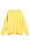 1039 Kadın Salaş Yumuşak Dokulu Oversize Basic Triko Kazak Sarı
