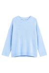 1039 Kadın Salaş Yumuşak Dokulu Oversize Basic Triko Kazak Bebe Mavi