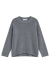 1039 Kadın Salaş Yumuşak Dokulu Oversize Basic Triko Kazak Antrasit