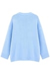 1039 Kadın Salaş Yumuşak Dokulu Oversize Basic Triko Kazak Bebe Mavi