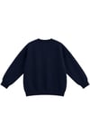 1046 Kadın V Yaka New York Baskılı 3 İplik Pamuklu Sweatshirt Lacivert